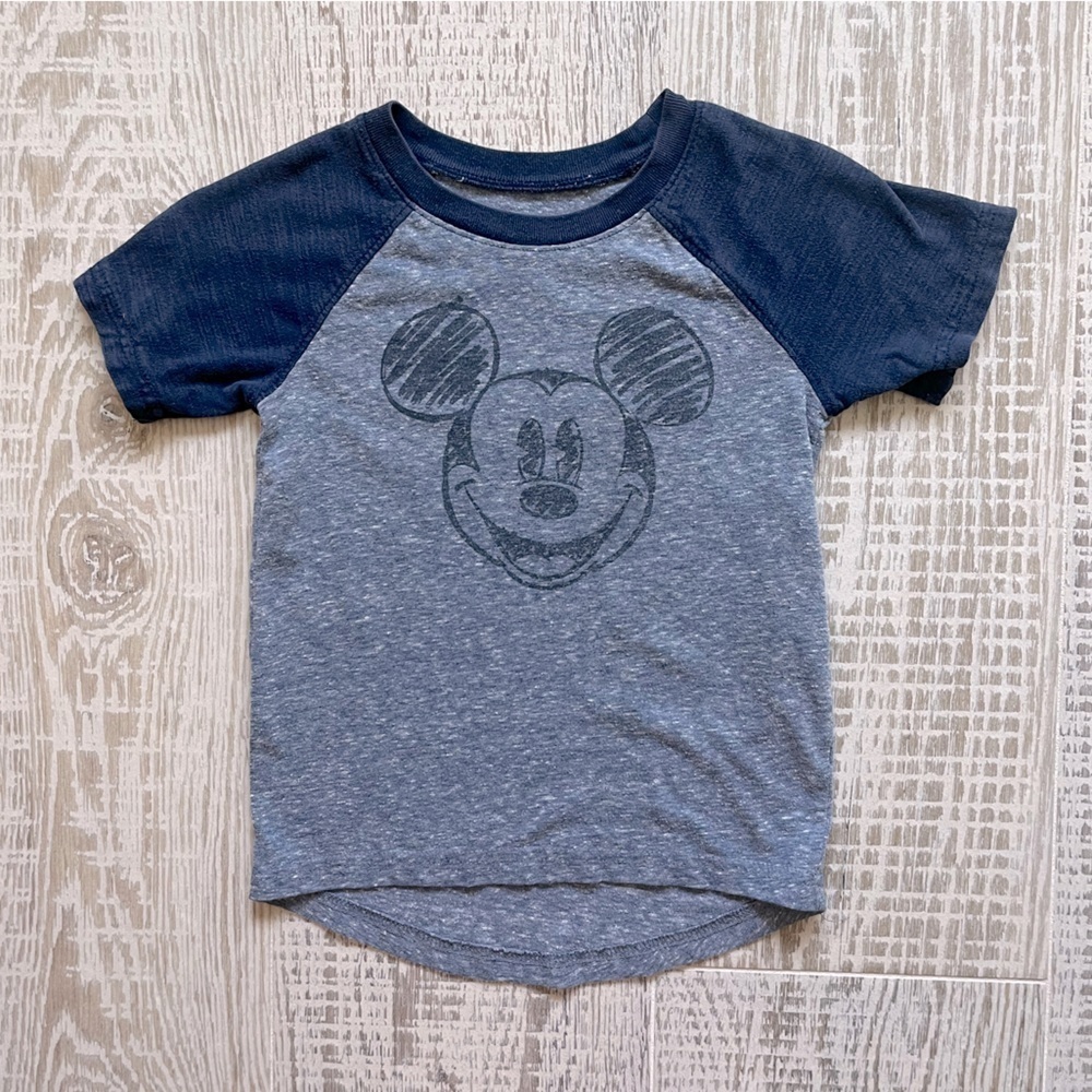 Jumping Beans Disney Mickey Mouse Raglan Tshirt Size 3T toddler Cotton Blue